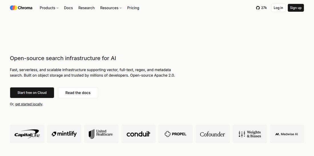 Screenshot of the Chroma website