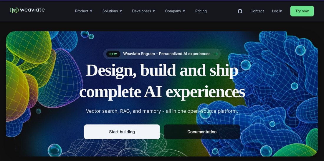 Screenshot of the Weaviate website