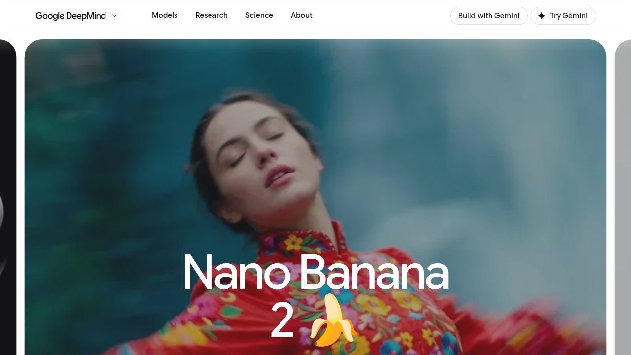 Google DeepMind's official product page for Gemini 3.1 Flash Image, known as Nano Banana 2