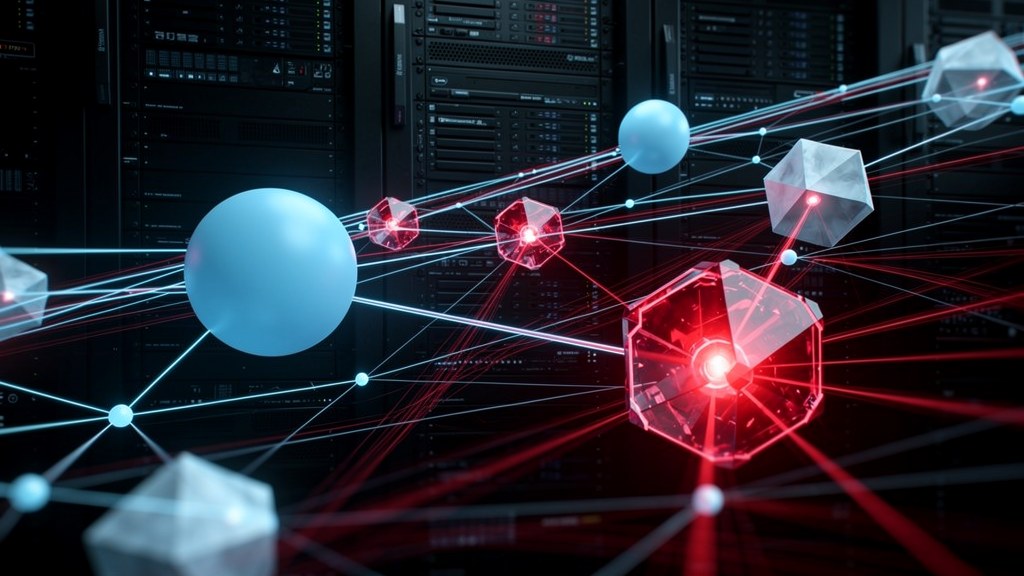 Conceptual network of unsanctioned autonomous AI agents with persistent API access